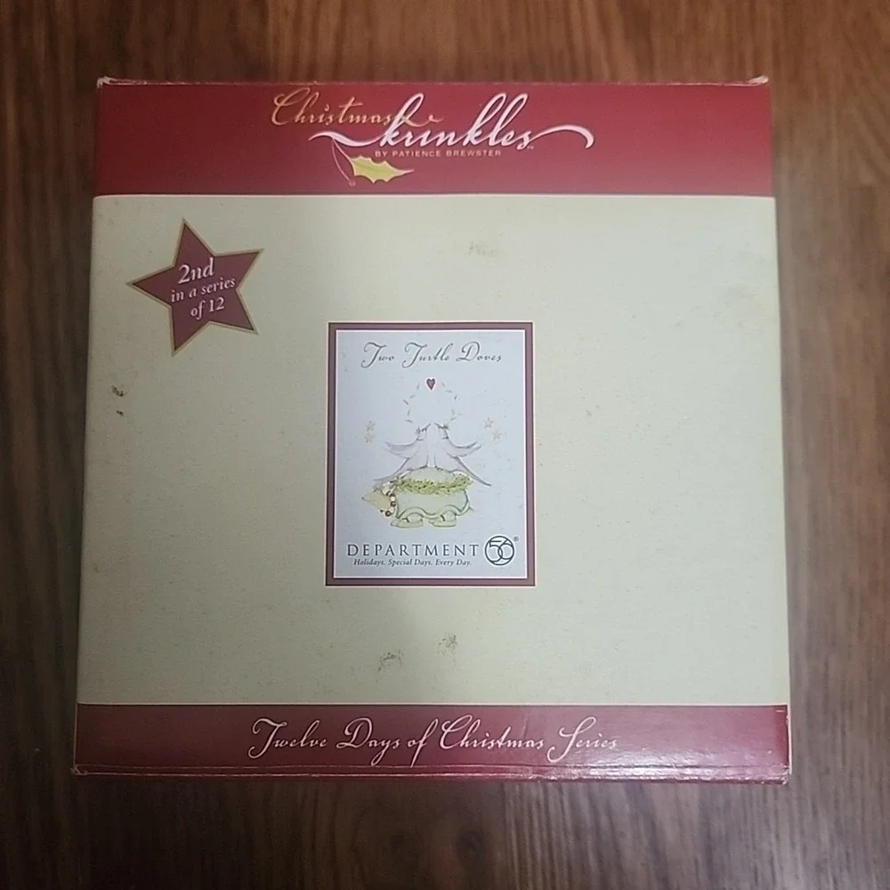 Dept‎ 56 TWO TURTLE DOVES Ornament: 12 Days Christmas Krinkles P. Brewster